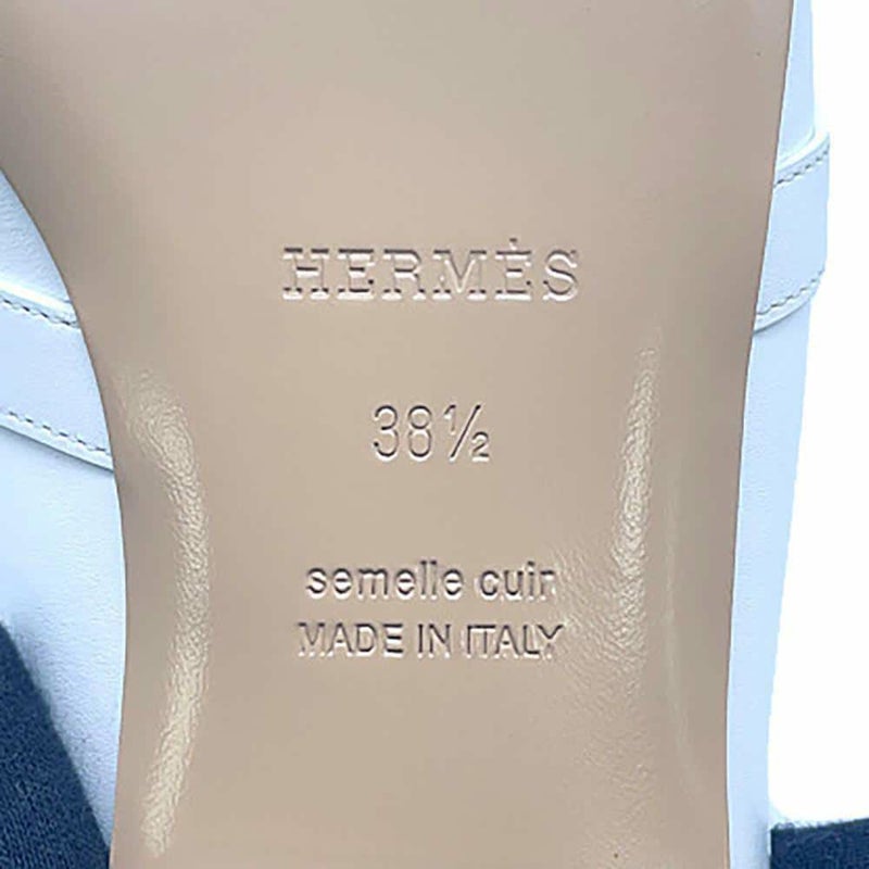 エルメス ミュール オズ OZ カーフレザー レディースサイズ38 1/2 HERMES 靴 白