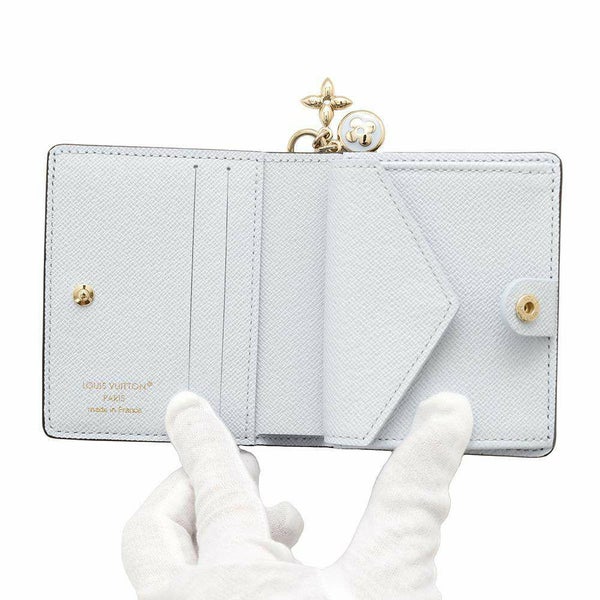 ルイヴィトン 二つ折り財布 モノグラム ポケットウォレット・LV チャーム M14613 財布 アズールブルー