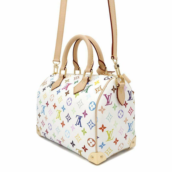 ルイヴィトン マルチカラー LV × TM スピーディ・バンドリエール M13085 ハンドバッグ 白 ホワイト