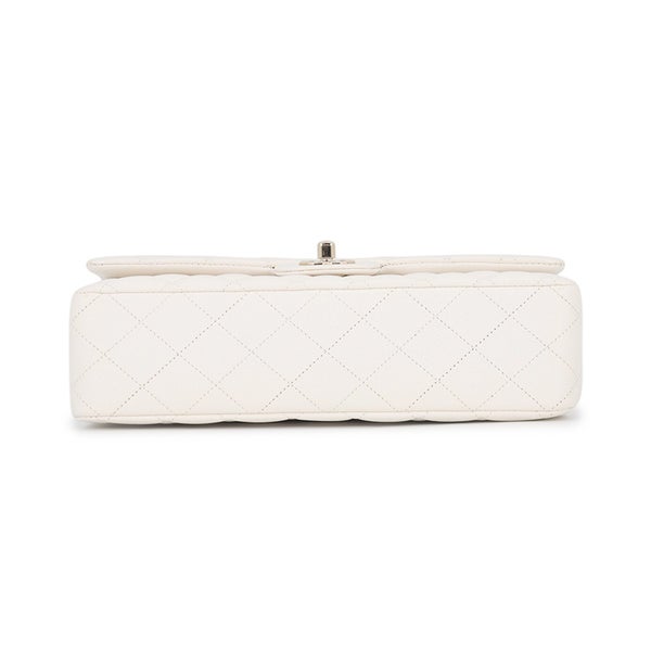 シャネル チェーンショルダーバッグ マトラッセ25 ココマーク キャビアスキン ダブルチェーン A01112 CHANEL 白