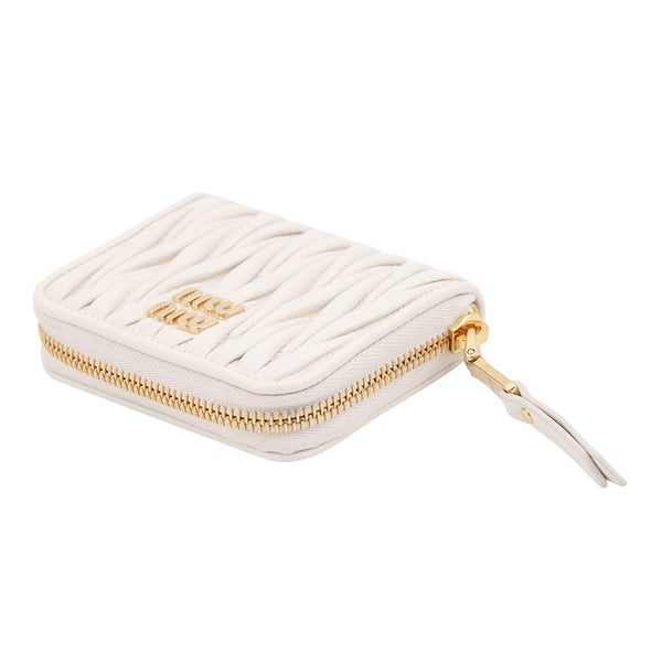ミュウミュウ コインケース マテラッセラックス ロゴ 5MM268 Miu Miu 財布 小銭入れ 白