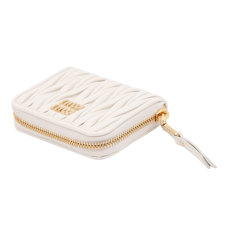ミュウミュウ コインケース マテラッセラックス ロゴ 5MM268 Miu Miu 財布 小銭入れ 白