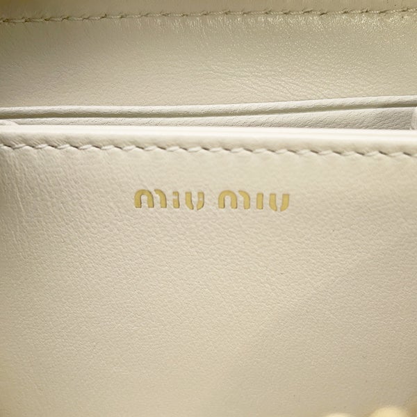 ミュウミュウ コインケース マテラッセラックス ロゴ 5MM268 Miu Miu 財布 小銭入れ 白