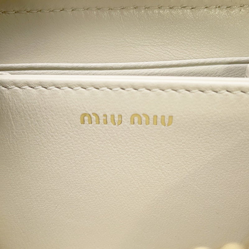 ミュウミュウ コインケース マテラッセラックス ロゴ 5MM268 Miu Miu 財布 小銭入れ 白