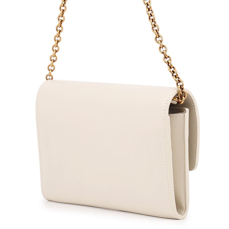 サンローランパリ チェーンショルダーウォレット ル・マイヨン カーフスキン 696608 SAINT LAURENT PARIS 財布 白