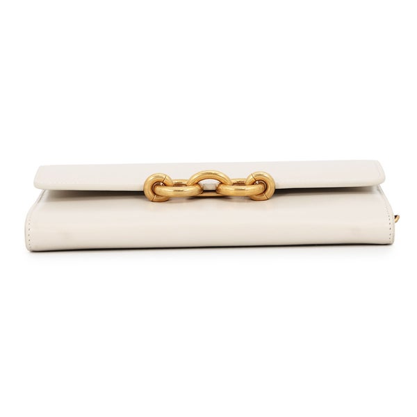 サンローランパリ チェーンショルダーウォレット ル・マイヨン カーフスキン 696608 SAINT LAURENT PARIS 財布 白