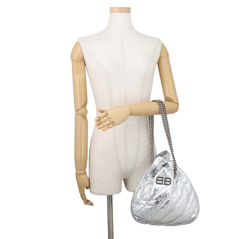 バレンシアガ ショルダーバッグ クラッシュ チェーン トートバッグ スモール レザー 742942 BALENCIAGA 2way