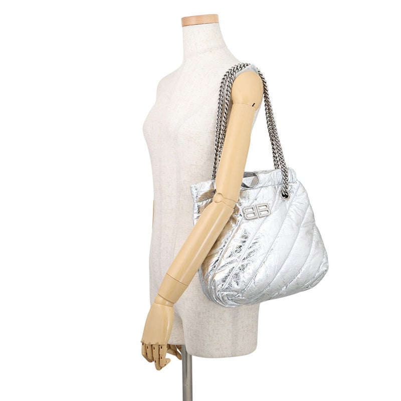 バレンシアガ ショルダーバッグ クラッシュ チェーン トートバッグ スモール レザー 742942 BALENCIAGA 2way