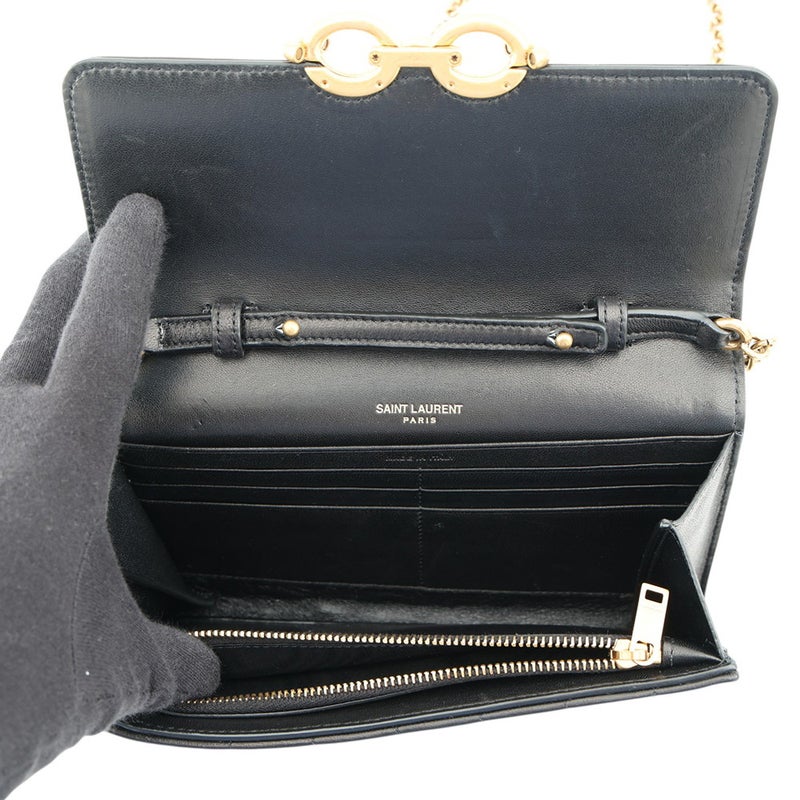 サンローランパリ チェーンウォレット LE MAILLON WALLET ラムスキン 738109 SAINT LAURENT PARIS 財布 黒