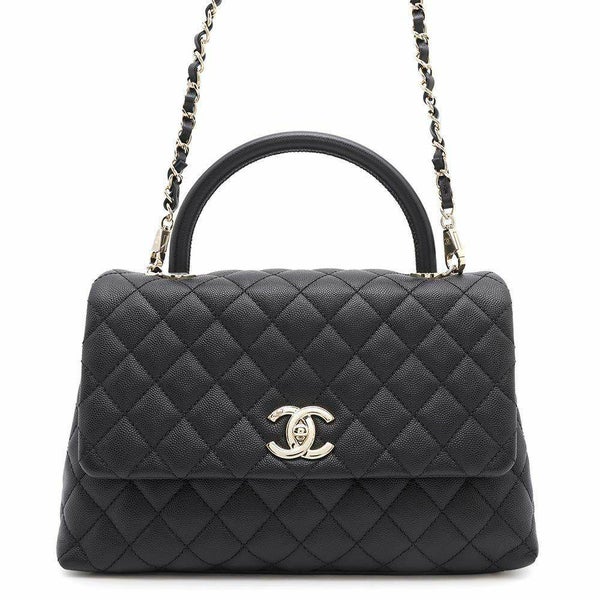 シャネル ハンドバッグ マトラッセ ココマーク ココハンドル キャビアスキン A92991 2wayショルダーバッグ 黒