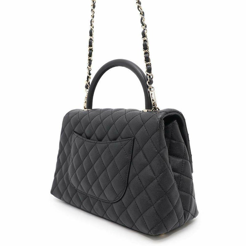 シャネル ハンドバッグ マトラッセ ココマーク ココハンドル キャビアスキン A92991 2wayショルダーバッグ 黒