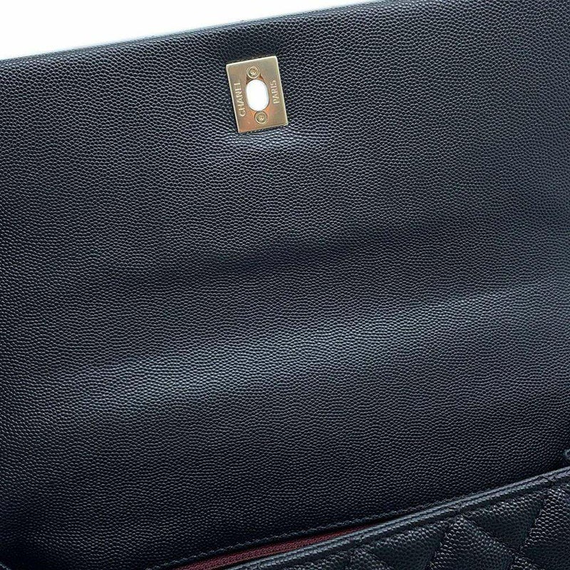 シャネル ハンドバッグ マトラッセ ココマーク ココハンドル キャビアスキン A92991 2wayショルダーバッグ 黒