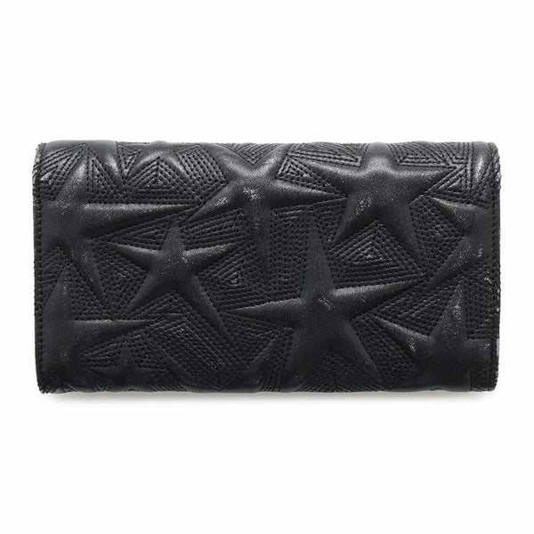 シャネル 長財布 スターエンボス ココマーク メタリック レザー A70097 CHANEL 財布 二つ折り長財布 黒