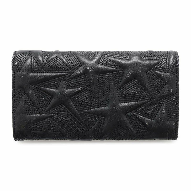 シャネル 長財布 スターエンボス ココマーク メタリック レザー A70097 CHANEL 財布 二つ折り長財布 黒