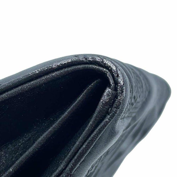 シャネル 長財布 スターエンボス ココマーク メタリック レザー A70097 CHANEL 財布 二つ折り長財布 黒