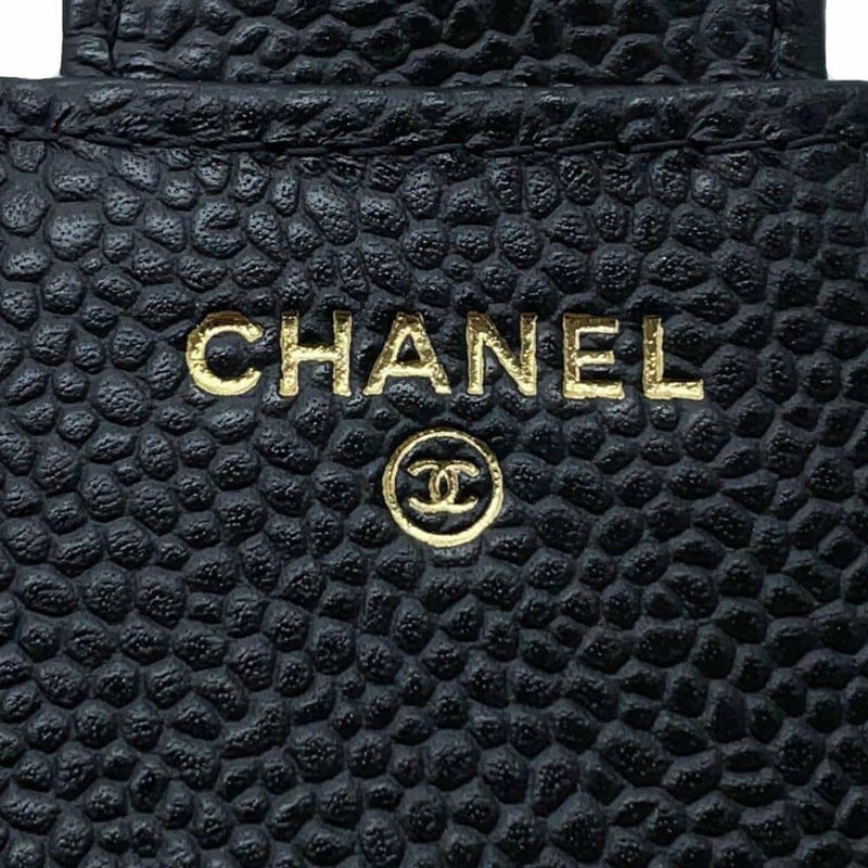 シャネル 三つ折り財布 クラシック スモール フラップ ウォレット キャビアスキン AP0231 CHANEL 黒