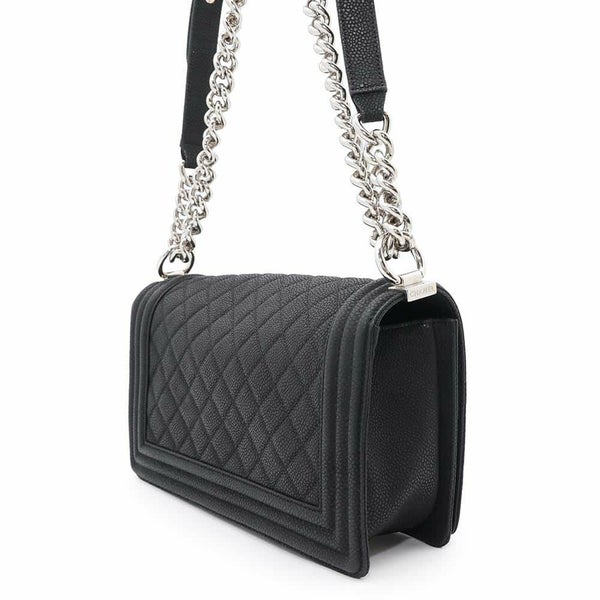シャネル チェーンショルダーバッグ ボーイシャネル ソフトキャビアスキン A67086 CHANEL バッグ 斜めがけ BOY CHANEL 黒