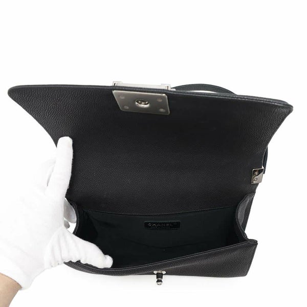 シャネル チェーンショルダーバッグ ボーイシャネル ソフトキャビアスキン A67086 CHANEL バッグ 斜めがけ BOY CHANEL 黒