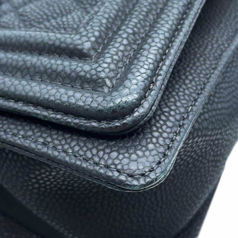 シャネル チェーンショルダーバッグ ボーイシャネル ソフトキャビアスキン A67086 CHANEL バッグ 斜めがけ BOY CHANEL 黒