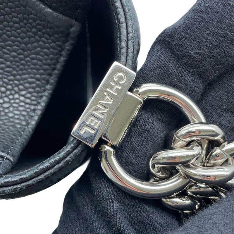シャネル チェーンショルダーバッグ ボーイシャネル ソフトキャビアスキン A67086 CHANEL バッグ 斜めがけ BOY CHANEL 黒