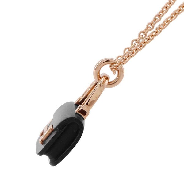 エルメス ネックレス コンスタンス アミュレット ペンダント K18PG ブラックジェイド 6.5ct HERMES ジュエリー