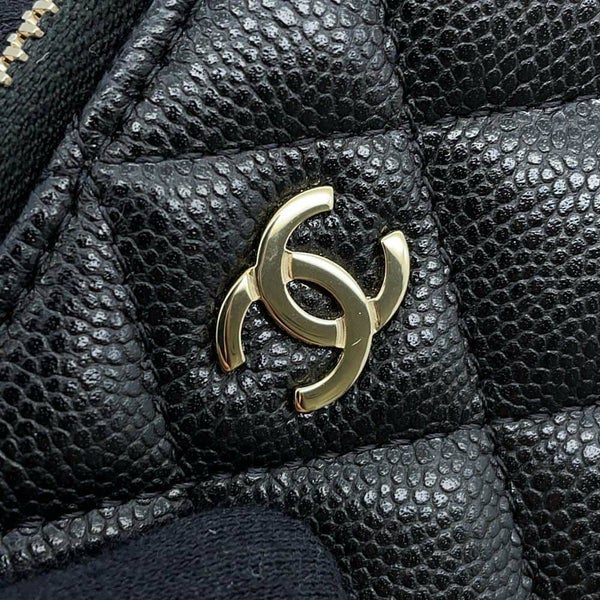シャネル チェーンショルダーバッグ マトラッセ ココマーク キャビアスキン AP4016 CHANEL 黒