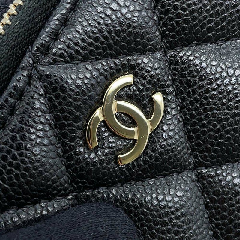 シャネル チェーンショルダーバッグ マトラッセ ココマーク キャビアスキン AP4016 CHANEL 黒