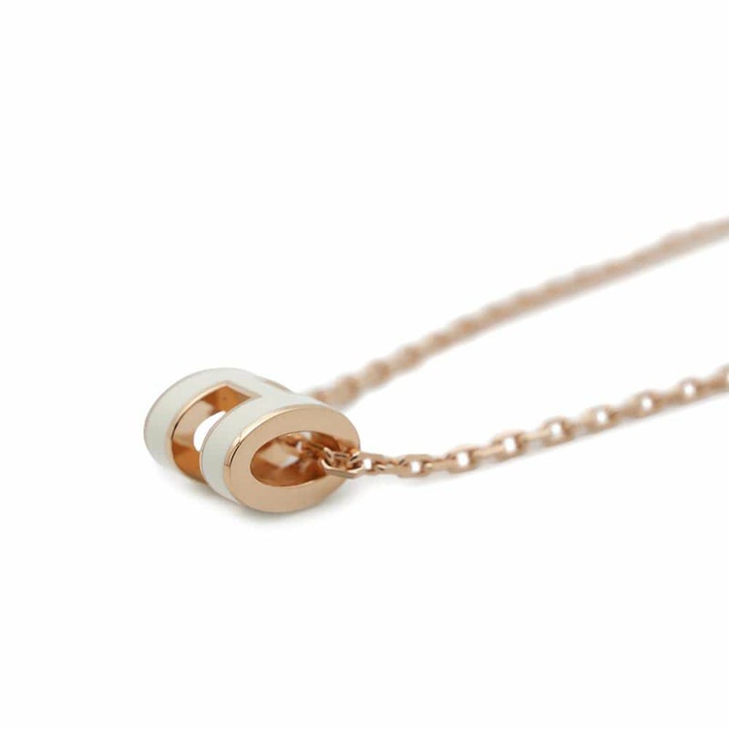 エルメス ネックレス ミニ・ポップアッシュ ホワイト/ピンクゴールド金具 HERMES アクセサリー 白