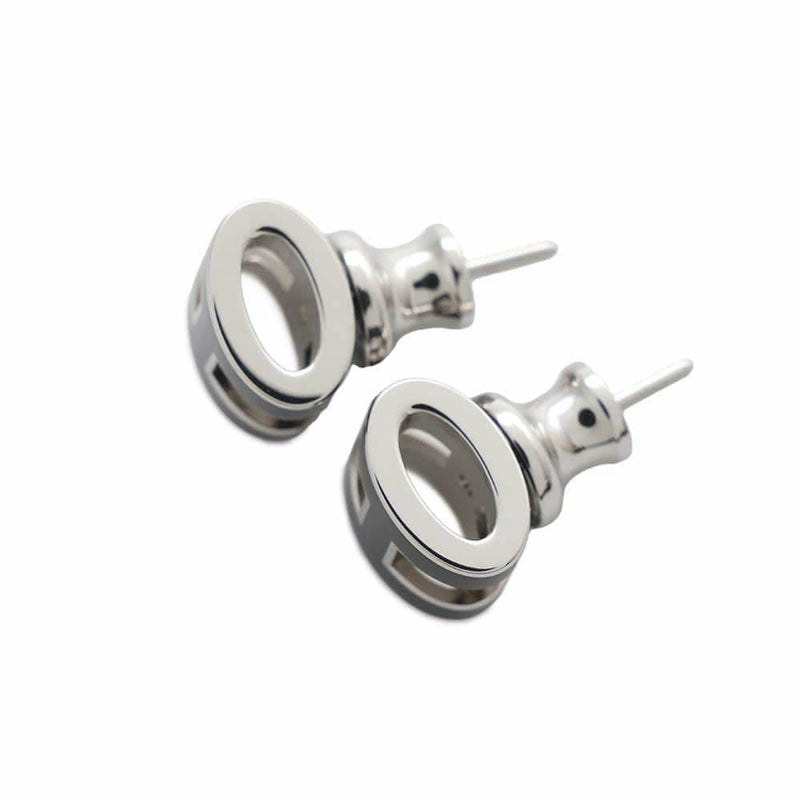 エルメス ピアス ミニ・ポップアッシュ ブラック/シルバー金具 Hモチーフ HERMES Pop H ポップH 黒