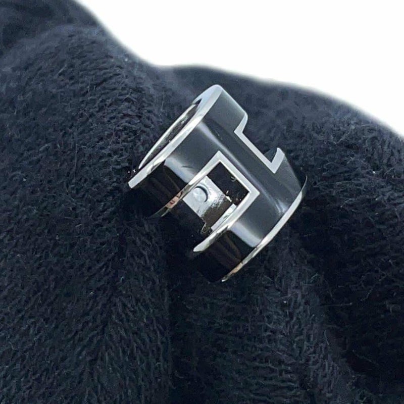 エルメス ピアス ミニ・ポップアッシュ ブラック/シルバー金具 Hモチーフ HERMES Pop H ポップH 黒