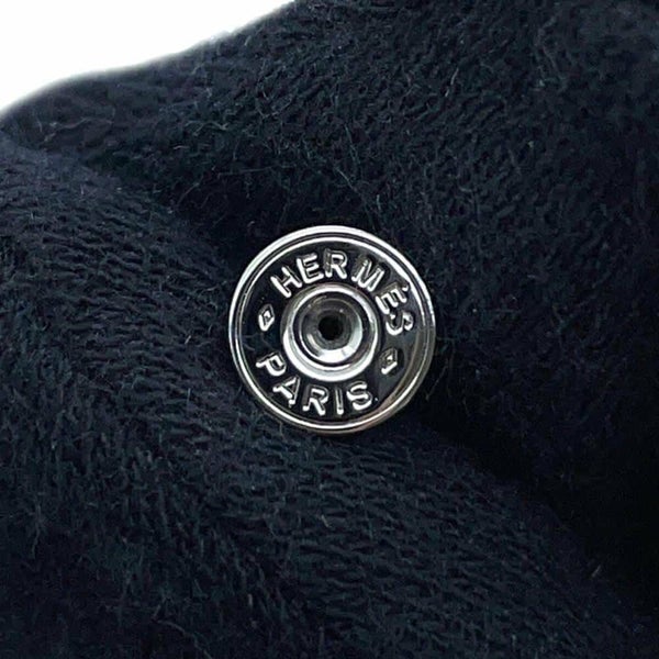 エルメス ピアス ミニ・ポップアッシュ ブラック/シルバー金具 Hモチーフ HERMES Pop H ポップH 黒