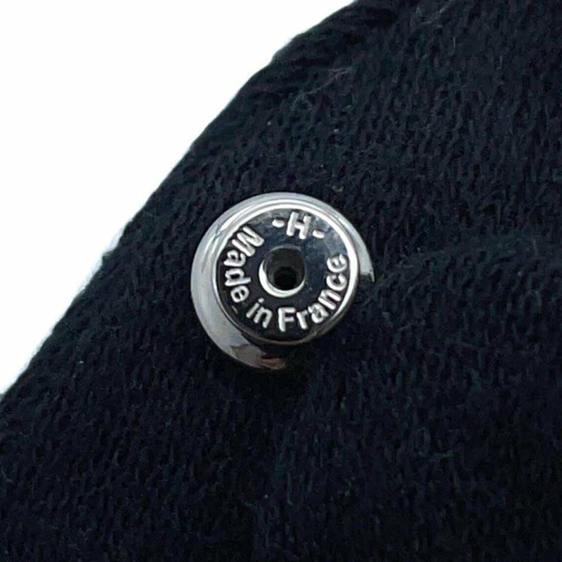 エルメス ピアス ミニ・ポップアッシュ ブラック/シルバー金具 Hモチーフ HERMES Pop H ポップH 黒