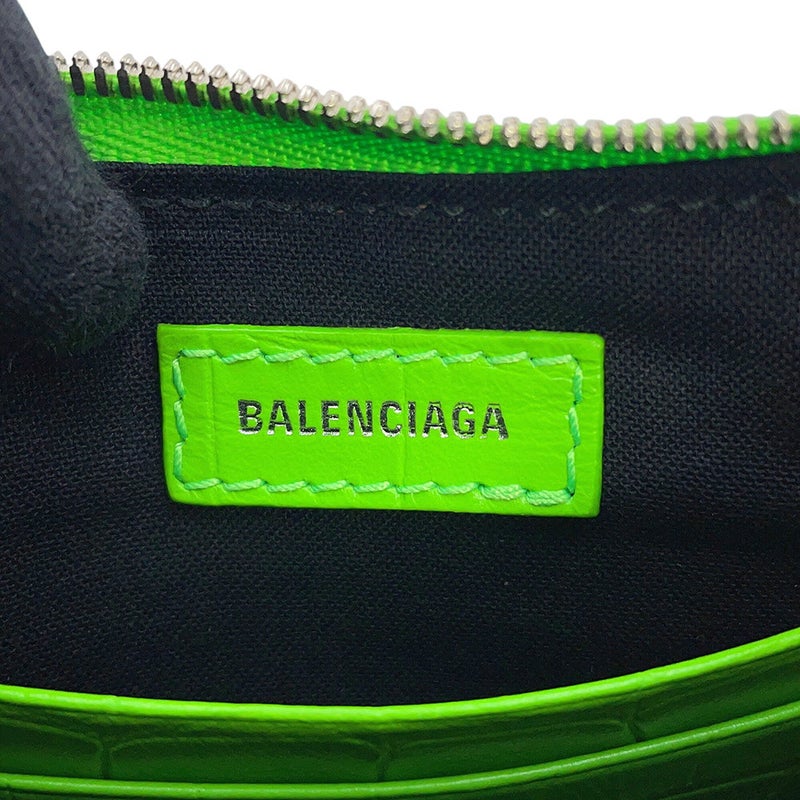 バレンシアガ ショルダーバッグ ルカゴール ミニ パース クロコ型押しレザー 695814 BALENCIAGA 2way