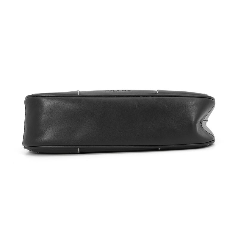 プラダ ショルダーバッグ ロゴ ステッチ レザー PRADA バッグ 黒