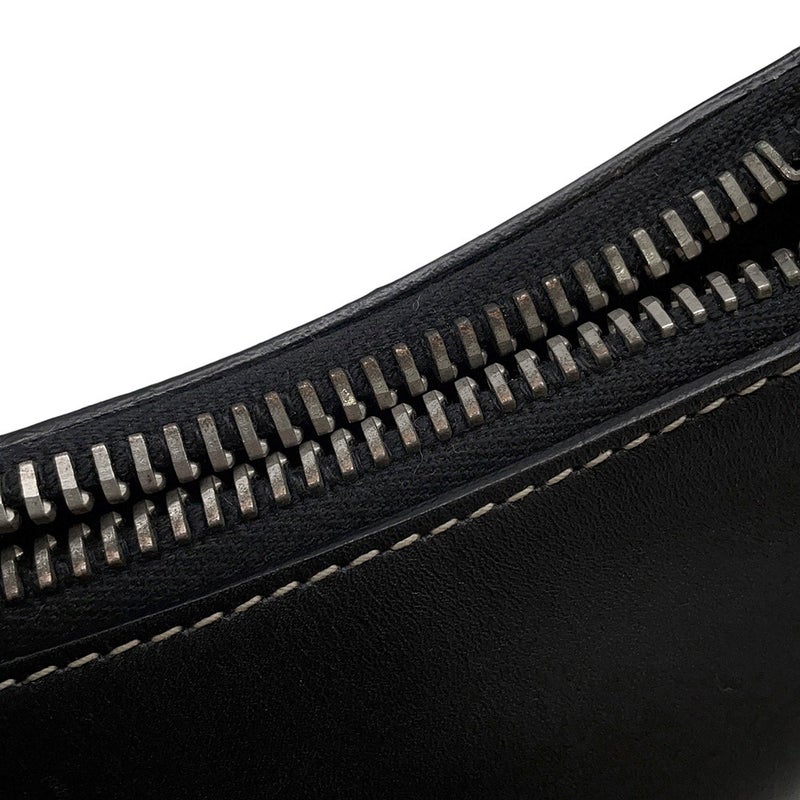 プラダ ショルダーバッグ ロゴ ステッチ レザー PRADA バッグ 黒