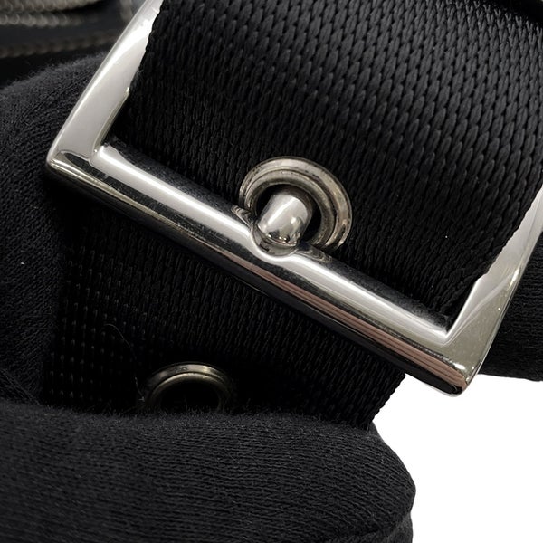 プラダ ショルダーバッグ ロゴ ステッチ レザー PRADA バッグ 黒