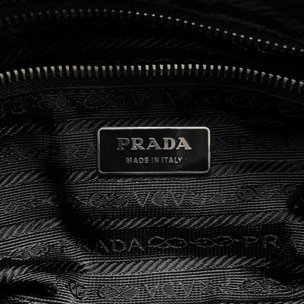 プラダ ショルダーバッグ ロゴ ステッチ レザー PRADA バッグ 黒