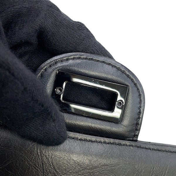 シャネル チェーンショルダーバッグ 2.55 シェブロン エイジドカーフレザー A37586 CHANEL 黒