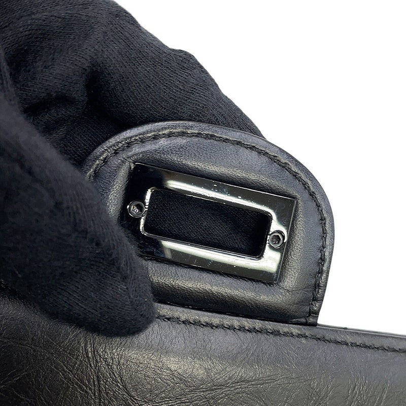 シャネル チェーンショルダーバッグ 2.55 シェブロン エイジドカーフレザー A37586 CHANEL 黒