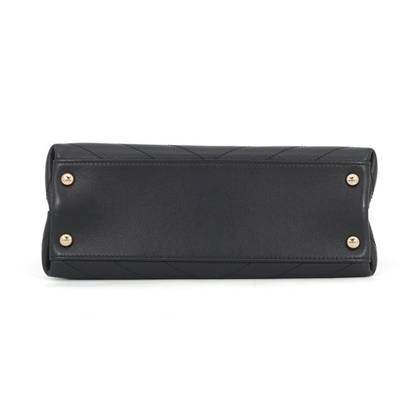 シャネル ハンドバッグ シェブロン ココマーク トップハンドルバッグ スモール カーフレザー A57147 CHANEL 2way 黒