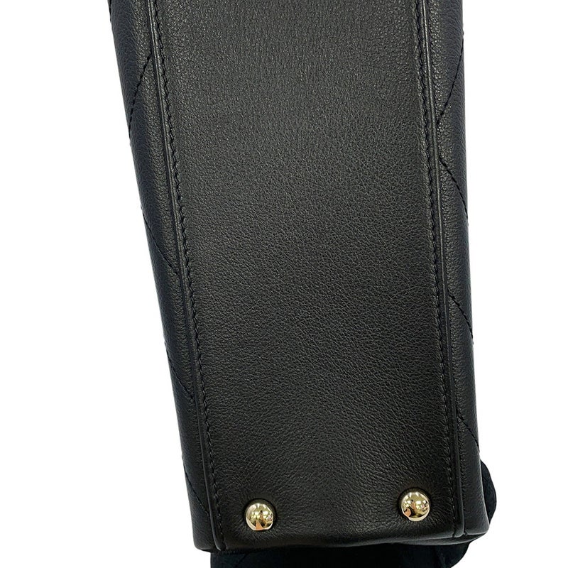 シャネル ハンドバッグ シェブロン ココマーク トップハンドルバッグ スモール カーフレザー A57147 CHANEL 2way 黒