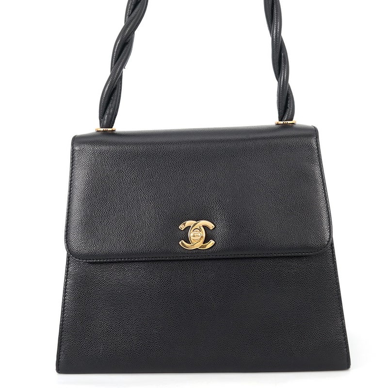 シャネル ショルダーバッグ キャビアスキン CHANEL バッグ 黒