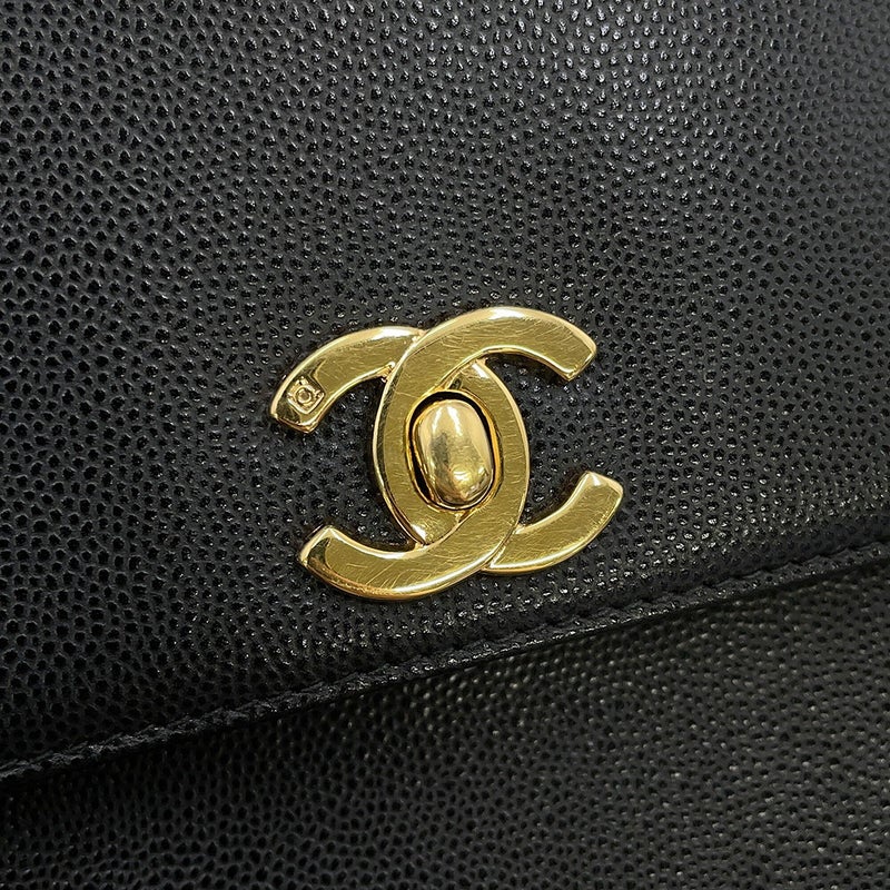 シャネル ショルダーバッグ キャビアスキン CHANEL バッグ 黒