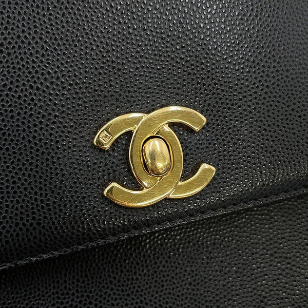シャネル ショルダーバッグ キャビアスキン CHANEL バッグ 黒
