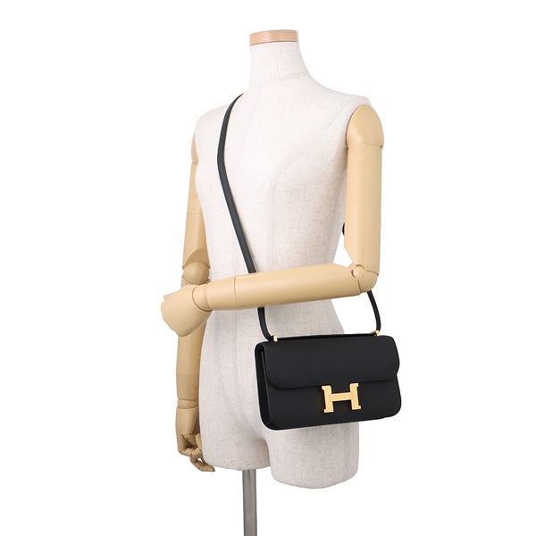 エルメス ショルダーバッグ コンスタンス エラン ミロワール ブラック/ゴールド金具 エプソン G刻印 HERMES Constance 黒