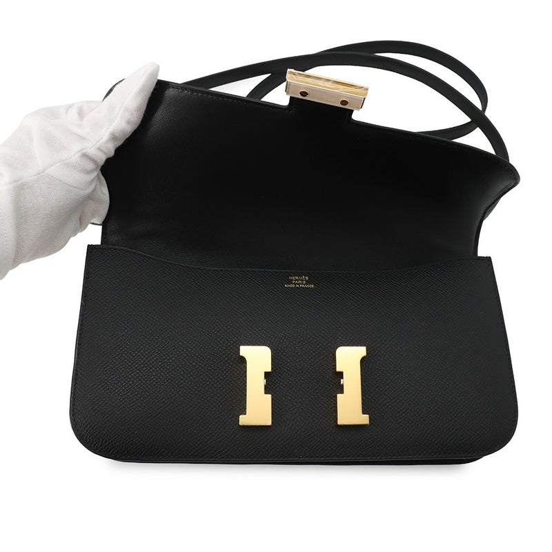 エルメス ショルダーバッグ コンスタンス エラン ミロワール ブラック/ゴールド金具 エプソン G刻印 HERMES Constance 黒