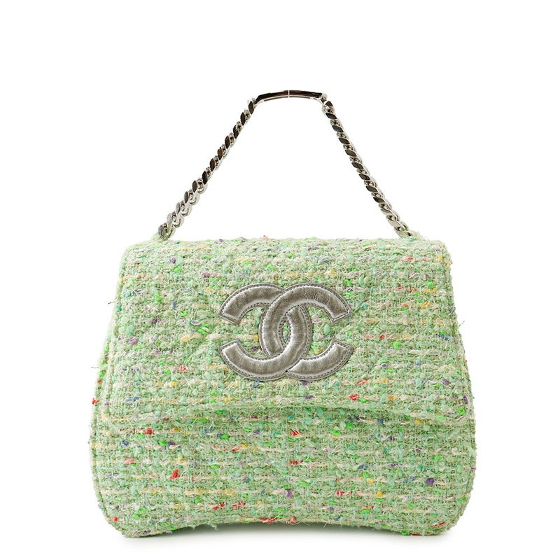 シャネル ハンドバッグ ココマーク デカココ ツイード チェーンハンドル CHANEL バッグ