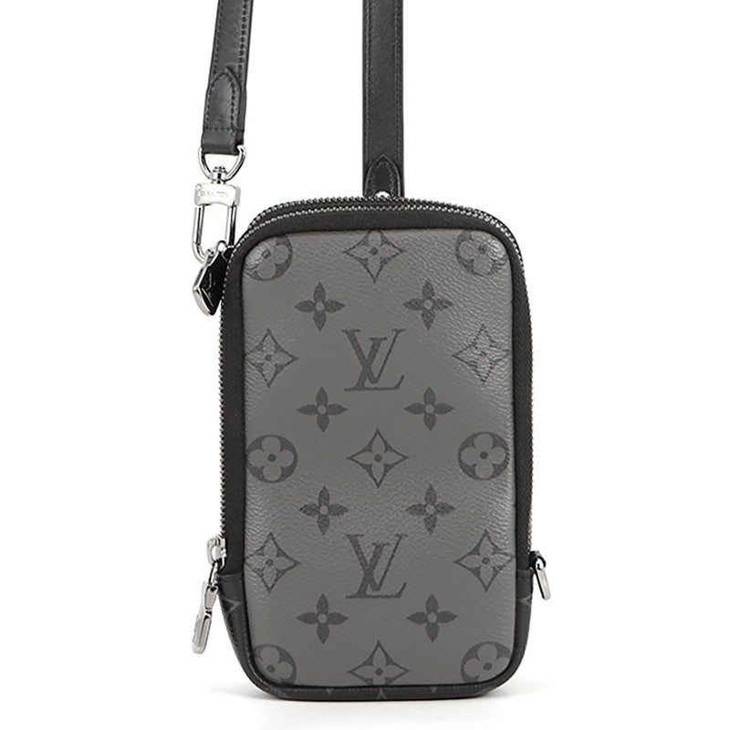 ルイヴィトン ショルダーバッグ モノグラム・エクリプス リバース ダブル フォン ポーチ M69534 LOUIS VUITTON 黒 ブラック