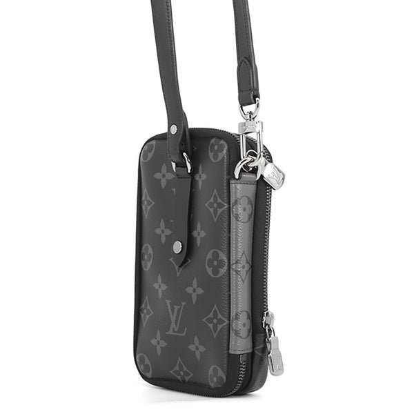 ルイヴィトン ショルダーバッグ モノグラム・エクリプス リバース ダブル フォン ポーチ M69534 LOUIS VUITTON 黒 ブラック
