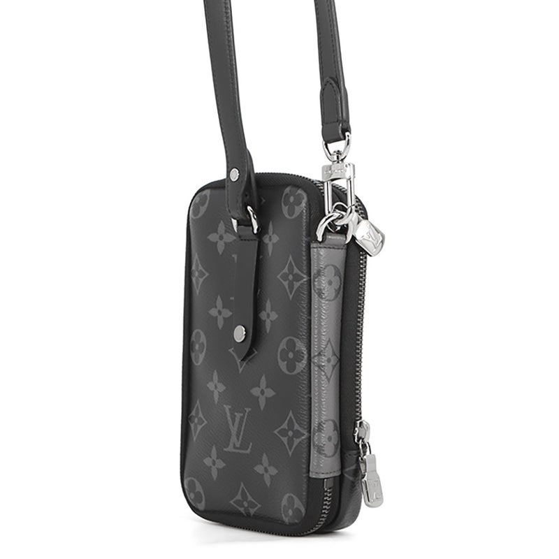 ルイヴィトン ショルダーバッグ モノグラム・エクリプス リバース ダブル フォン ポーチ M69534 LOUIS VUITTON 黒 ブラック